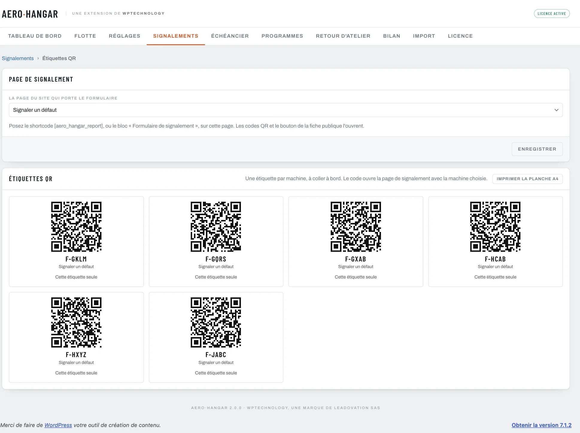 Les étiquettes QR de la flotte, prêtes à imprimer