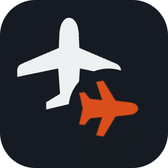 The Aero Hangar icon: two aircraft in profile, one white and one orange, on a dark background